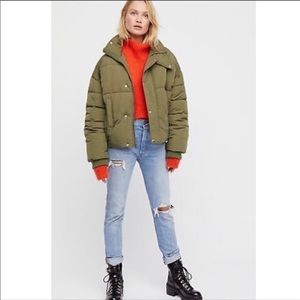 Free People Cold Rush Puffer - MOSS - M